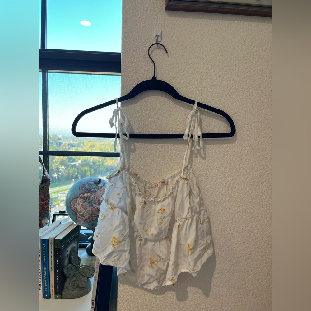 pac sun white sunflower tank top